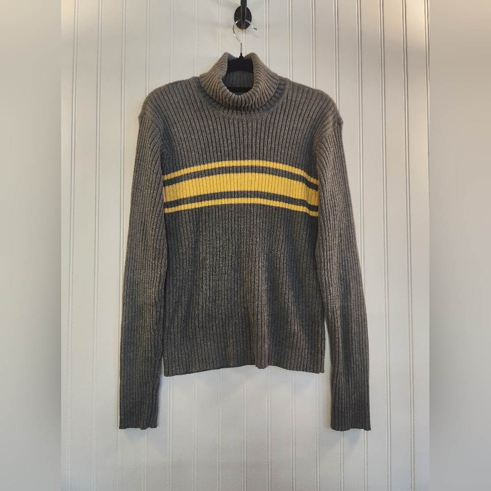 Vintage Aeropostale Women's Gray Thick Knit Turtleneck Sweater Size‎ L Y2K Cozy